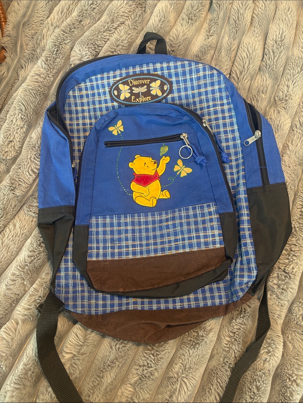 Vintage Backpack with Winnie the Pooh Bear Design